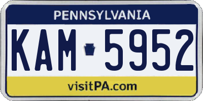 PA license plate KAM5952