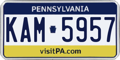 PA license plate KAM5957