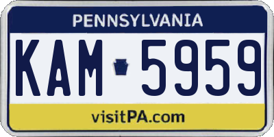 PA license plate KAM5959