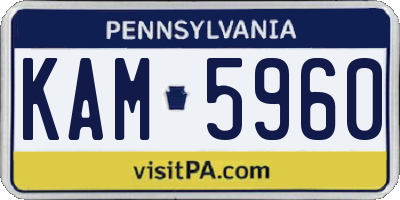 PA license plate KAM5960