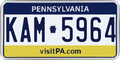 PA license plate KAM5964