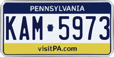 PA license plate KAM5973