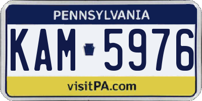 PA license plate KAM5976