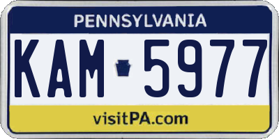 PA license plate KAM5977