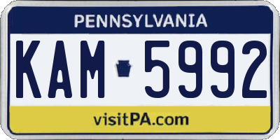 PA license plate KAM5992
