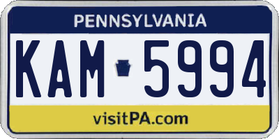 PA license plate KAM5994