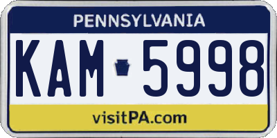 PA license plate KAM5998