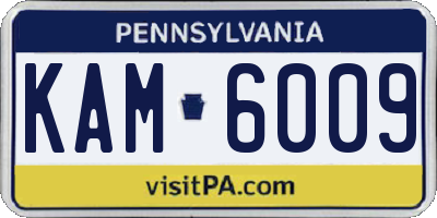 PA license plate KAM6009