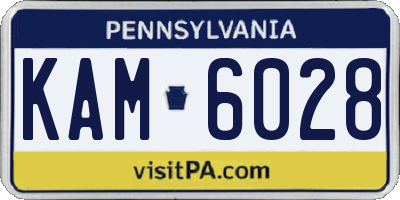 PA license plate KAM6028
