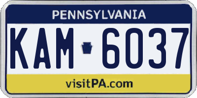 PA license plate KAM6037