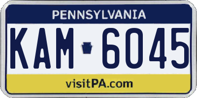 PA license plate KAM6045