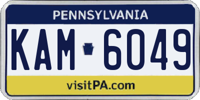 PA license plate KAM6049