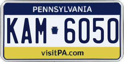 PA license plate KAM6050