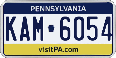 PA license plate KAM6054