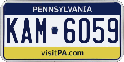 PA license plate KAM6059