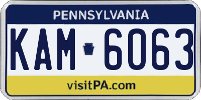 PA license plate KAM6063