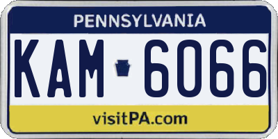 PA license plate KAM6066