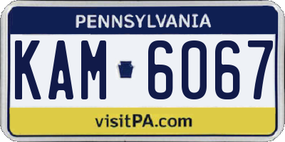 PA license plate KAM6067