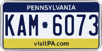 PA license plate KAM6073