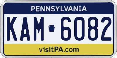PA license plate KAM6082