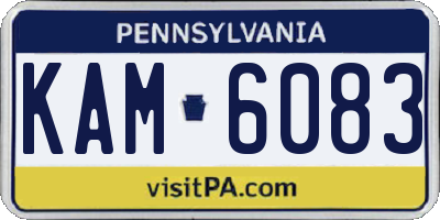 PA license plate KAM6083