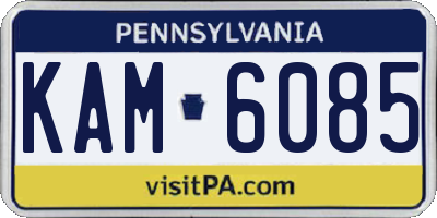 PA license plate KAM6085