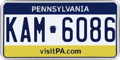 PA license plate KAM6086