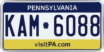 PA license plate KAM6088