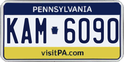 PA license plate KAM6090