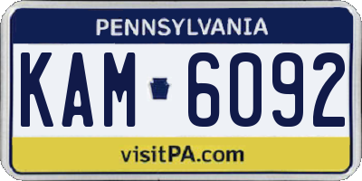 PA license plate KAM6092