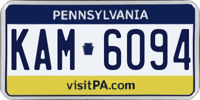 PA license plate KAM6094