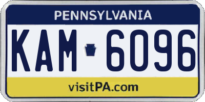 PA license plate KAM6096