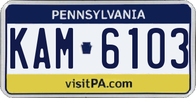 PA license plate KAM6103