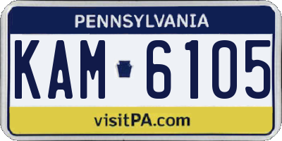 PA license plate KAM6105