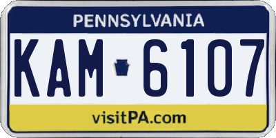PA license plate KAM6107