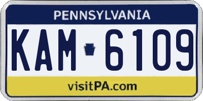 PA license plate KAM6109