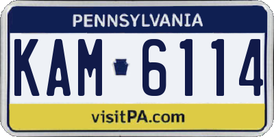 PA license plate KAM6114