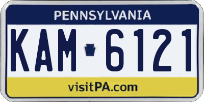 PA license plate KAM6121
