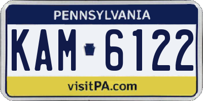PA license plate KAM6122
