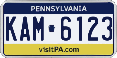 PA license plate KAM6123