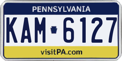 PA license plate KAM6127