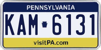PA license plate KAM6131