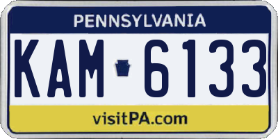 PA license plate KAM6133