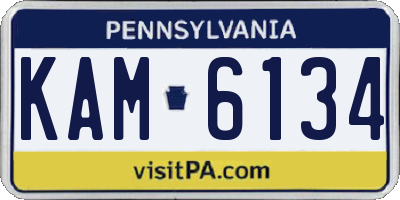 PA license plate KAM6134
