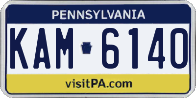 PA license plate KAM6140