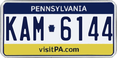 PA license plate KAM6144