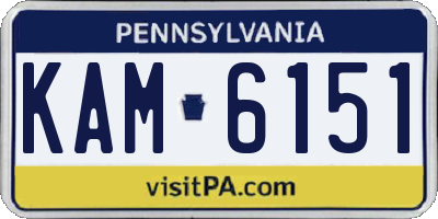 PA license plate KAM6151