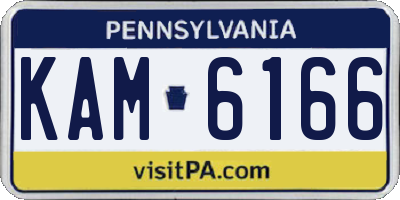 PA license plate KAM6166