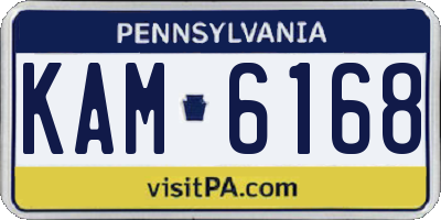 PA license plate KAM6168