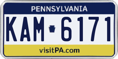 PA license plate KAM6171